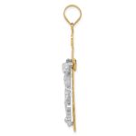 10k Two-tone INRI Crucifix Pendant - Image 2