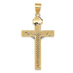 10k Two-tone INRI Crucifix Pendant - Image 4