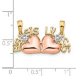 10k Rose & Yellow Gold w/White Rhodium Big Sis/Lil Sis Break-a-part Pendant - Image 3