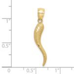 10k Solid D/C Italian Horn Charm - Image 3