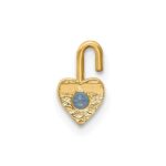 10ky March Synthetic Birthstone Heart Charm - Image 3