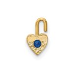 10ky September Synthetic Birthstone Heart Charm - Image 3
