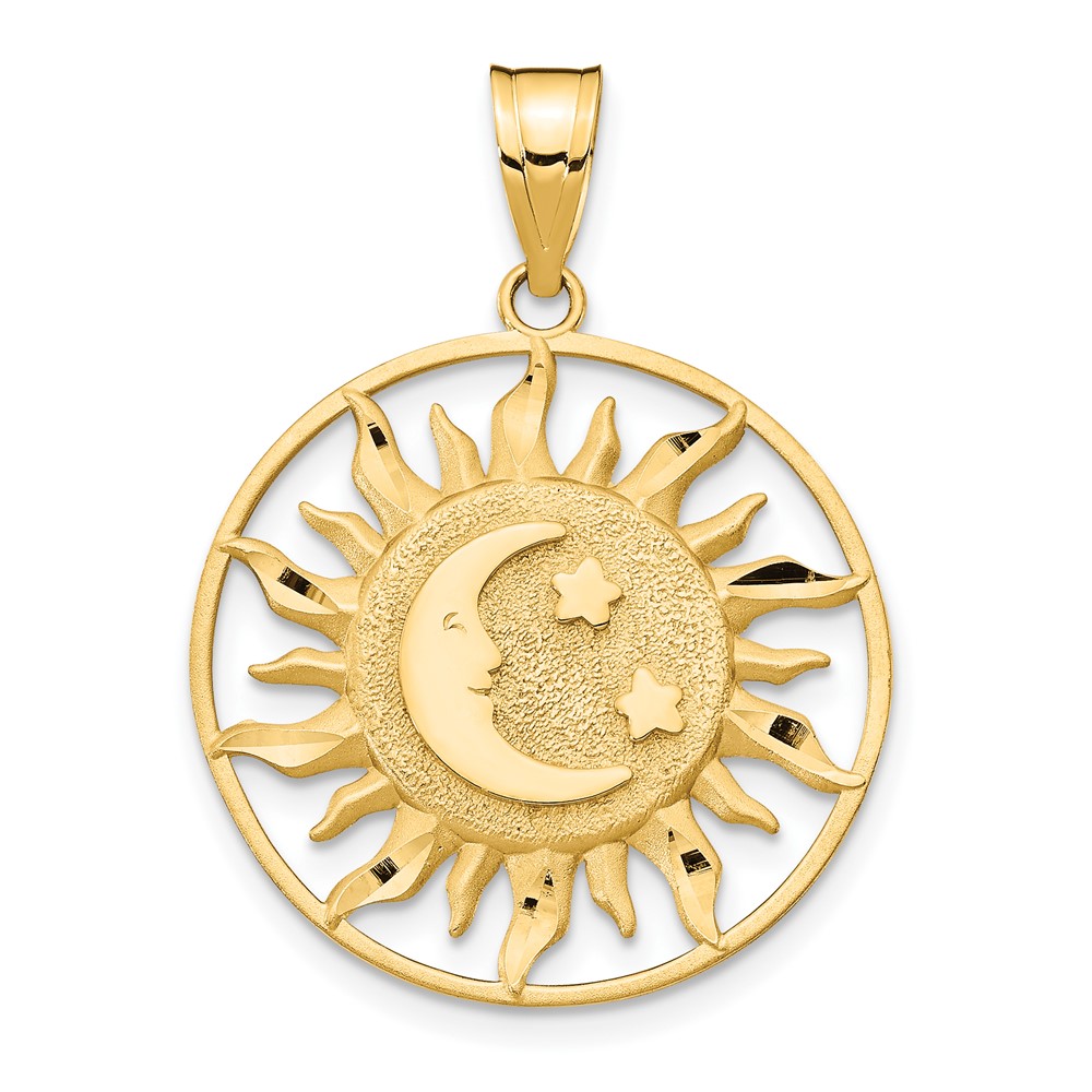 10M475.jpg 10k Polished Sun with Moon & Star Charm - Image 1