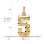 10ky Casted Medium Diamond-cut Number 5 Charm - Image 4