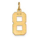 10ky Casted Medium Diamond-cut Number 8 Charm - Image 4