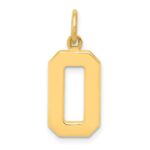 10k Medium Polished Number 0 Charm