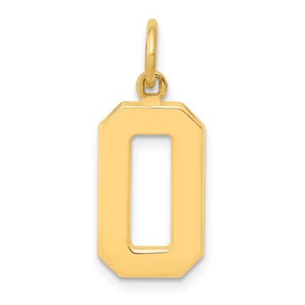 10k Medium Polished Number 0 Charm
