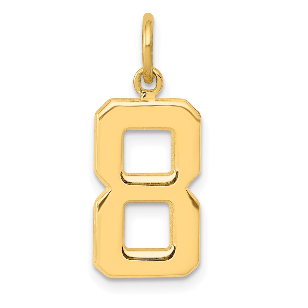 10MP08.jpg 10k Medium Polished Number 8 Charm - Image 1
