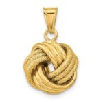 10k Polished Textured Love Knot Pendant