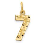 10ky Casted Small Diamond-cut Number 7 Charm