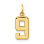 10k Small Polished Number 9 Charm
