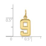 10k Small Polished Number 9 Charm - Image 3