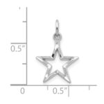 10k White Gold Diamond-cut Star Charm - Image 3
