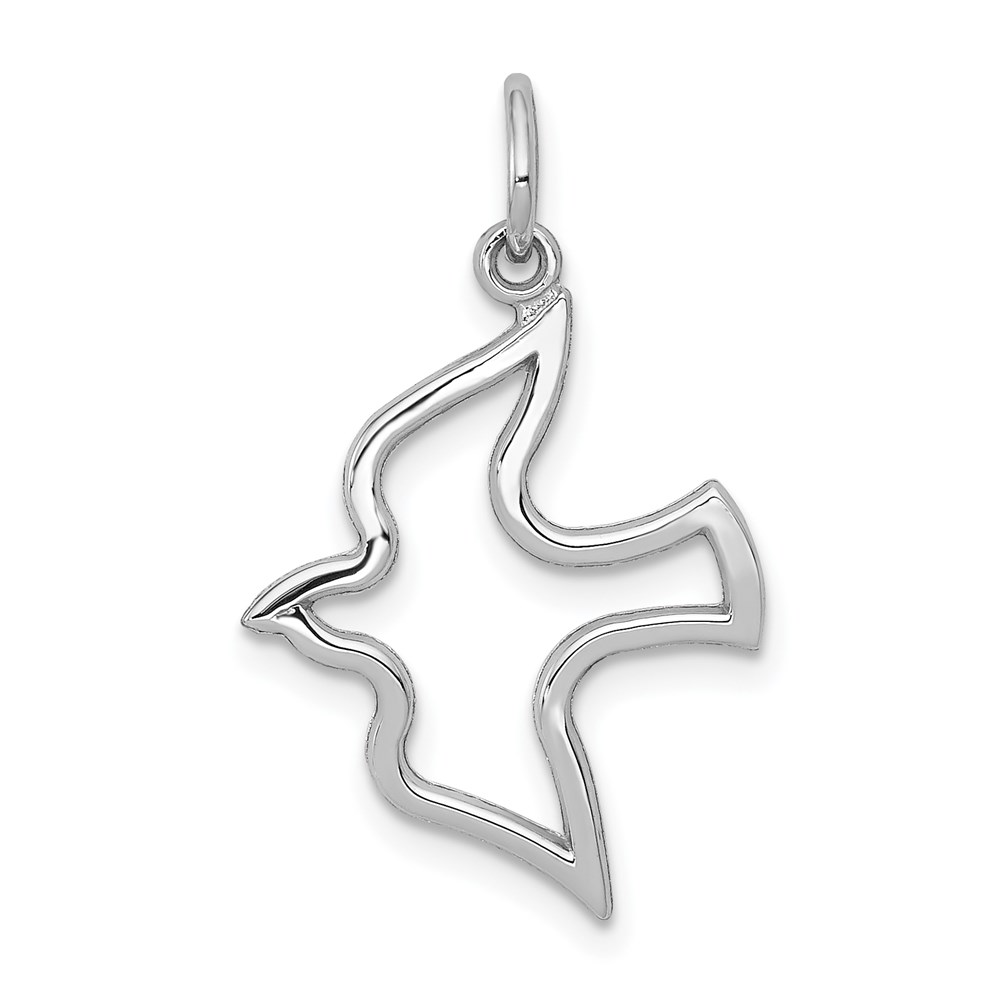 10WC43.jpg 10K White Gold Dove Charm - Image 1