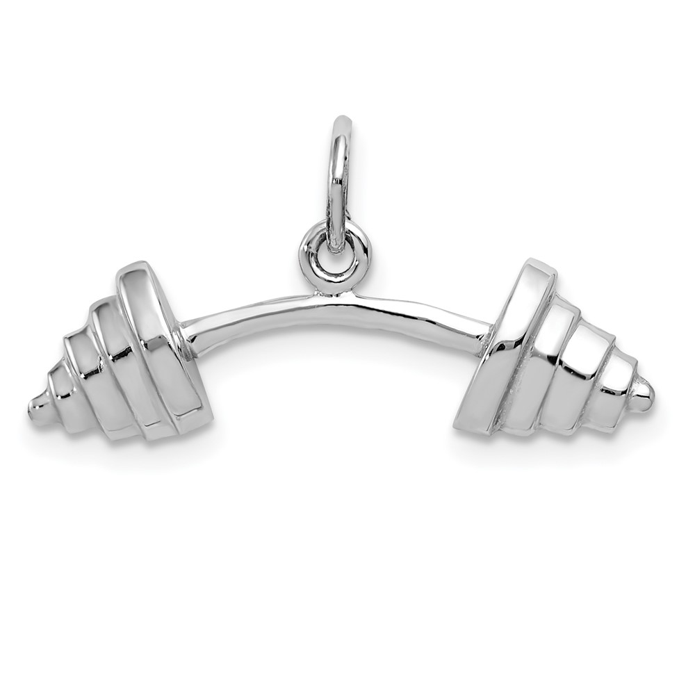 10WCH133.jpg 10k White Gold Barbell Charm - Image 1