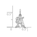 10k White Gold Diamond-cut Initial A Charm - Image 2