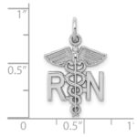 10k White Gold Registered Nurse Charm - Image 2