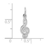 10k White Gold Treble Clef Charm - Image 2