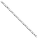 10k White Gold 6.5mm Hand-polished Fancy Anchor Link Bracelet - Image 2