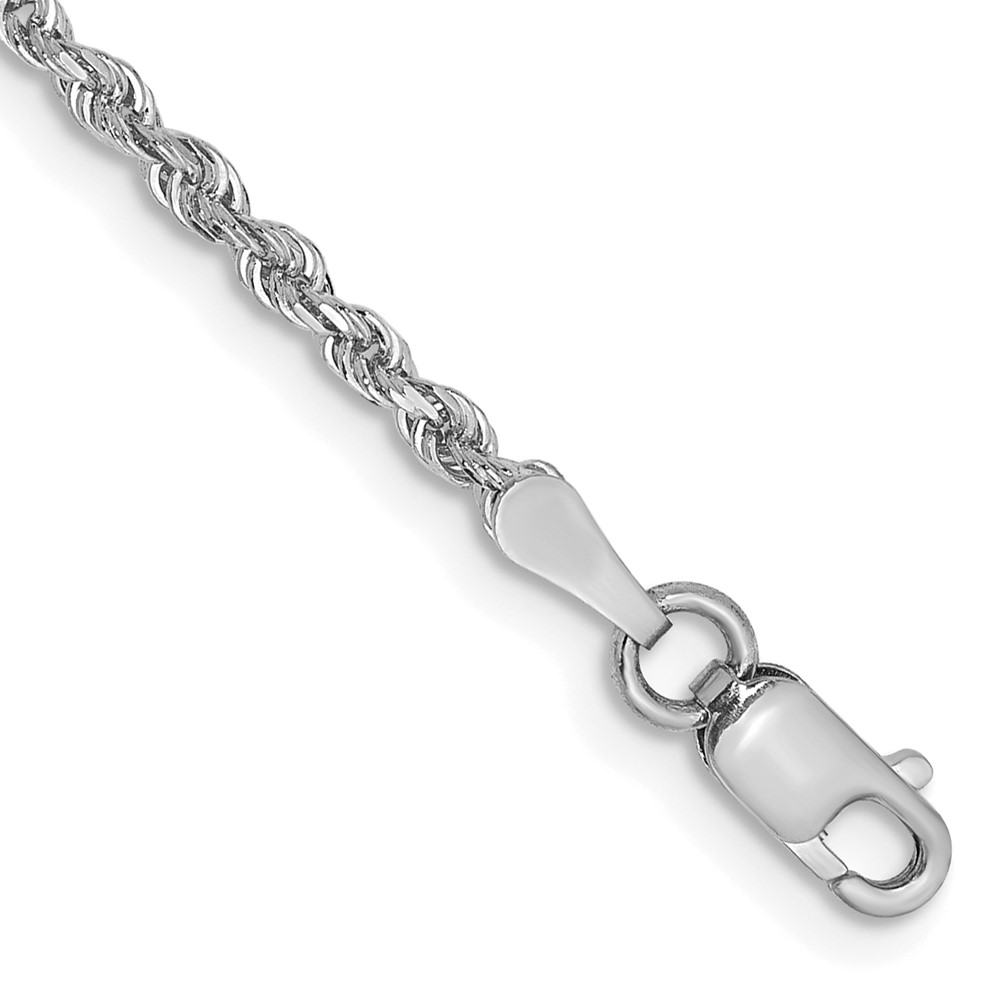 10WQT016-7.jpg 10k White Gold 2mm D/C Quadruple Rope Chain Anklet - Image 1