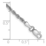 10k White Gold 2.25mm D/C Quadruple Rope Chain Anklet - Image 2