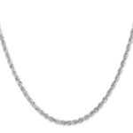 10k White Gold 3mm D/C Quadruple Rope Chain - Image 2