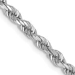10k White Gold 3.35mm D/C Quadruple Rope Chain
