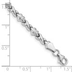 10k White Gold Polished Heart & X Bracelet - Image 3