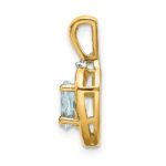 10K Diamond and Aquamarine Pendant - Image 2