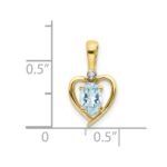 10K Diamond and Aquamarine Pendant - Image 3