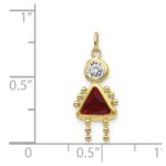 10k January Girl Birthstone Charm - Image 3