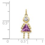10k February Girl Birthstone Charm - Image 3