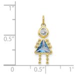 10k March Girl Birthstone Charm - Image 3