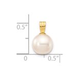 10K 8-9mm White Round Freshwater Cultured Pearl Pendant - Image 3