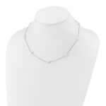 10K White Gold 5-6mm White Round Freshwater Cultured Pearl 9-station 18 inch Necklace - Image 3