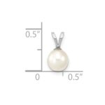10k White Gold 6-7mm White Round Freshwater Cultured Pearl Pendant - Image 4