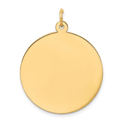 10K Plain .013 Gauge 25x25mm Circular Engravable Disc Charm