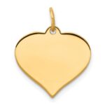 10k Plain .018 Gauge 16.8x14.8mm Heart Disc Charm