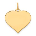 10k Plain .018 Gauge 19.3x16.9mm Heart Disc Charm