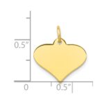 10k Plain .013 Gauge 18.5x13.8mm Engraveable Heart Disc Charm - Image 2
