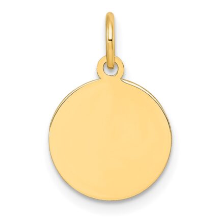 10K Plain .013 Gauge 12.2x12.2mm Circular Engravable Disc Charm