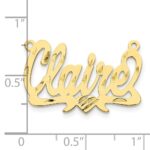 10k Yellow Gold Diamond-cut Heart Name Plate - Image 3