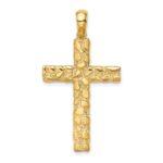 10K Nugget Cross Pendant
