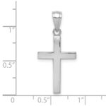10k White Gold Polished Cross Pendant - Image 3