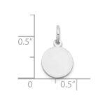 10K White Gold Plain .018 Gauge 12.75x12.75mm Circular Engravable Disc Charm - Image 2