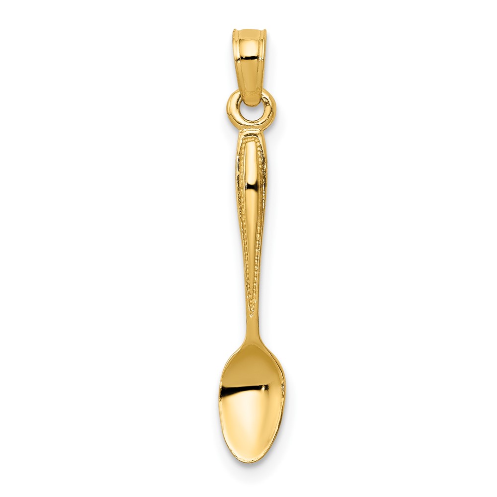 10YC1041.jpg 10K 3-D Table Spoon Pendant - Image 1