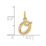 10k Yellow Gold Letter o Initial Charm - Image 4