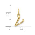 10k Yellow Gold Letter v Initial Charm - Image 4