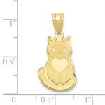 10k Laser Cut Cat with Heart Charm - Image 3