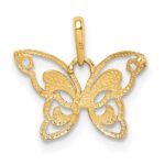 10K Polished CZ Butterfly Pendant - Image 3